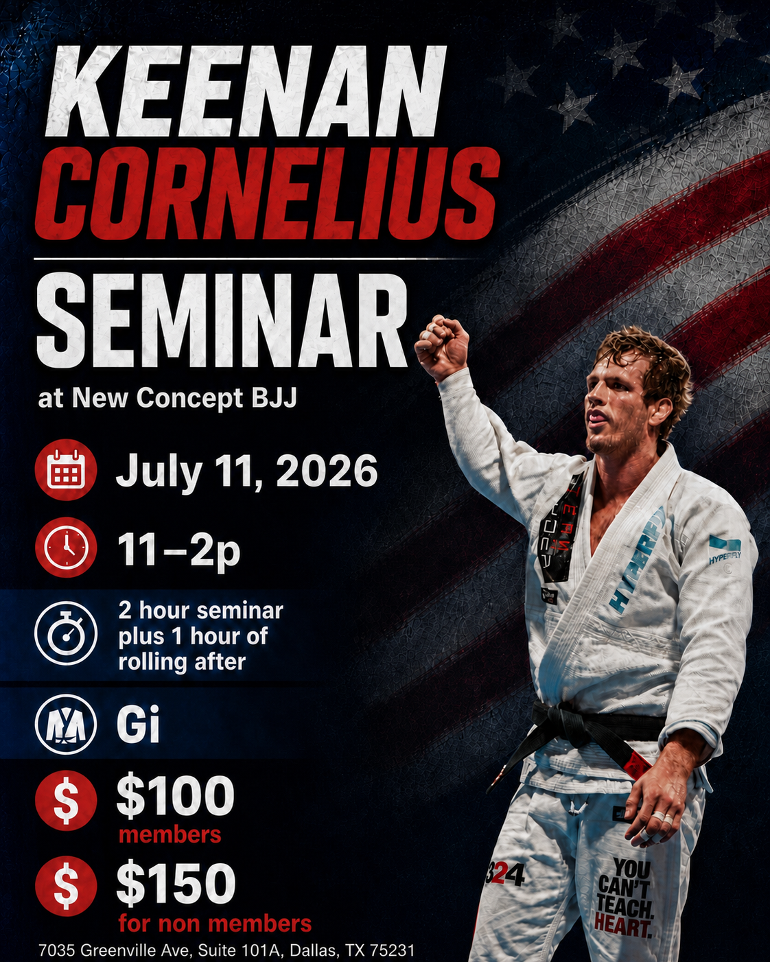 Keenan Cornelius Seminar at New Concept BJJ, Dallas